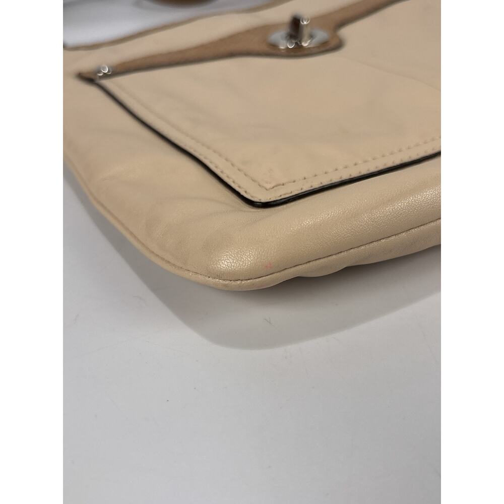 Coach F16533 Penelope Beige Leather Crossbody Bag Turnlock Ivory Snakeskin Purse - Picture 4 of 10